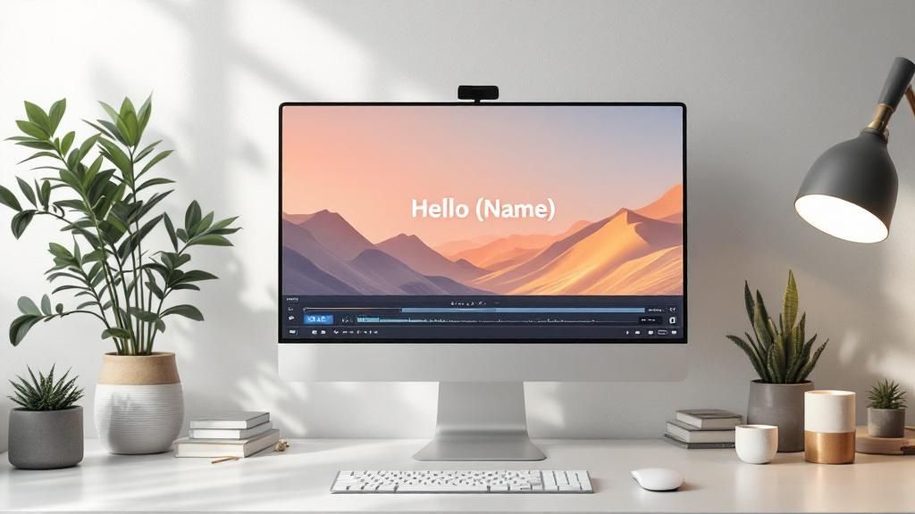 Screenshot from the Wideo personalized video landing page showing a workflow diagram.