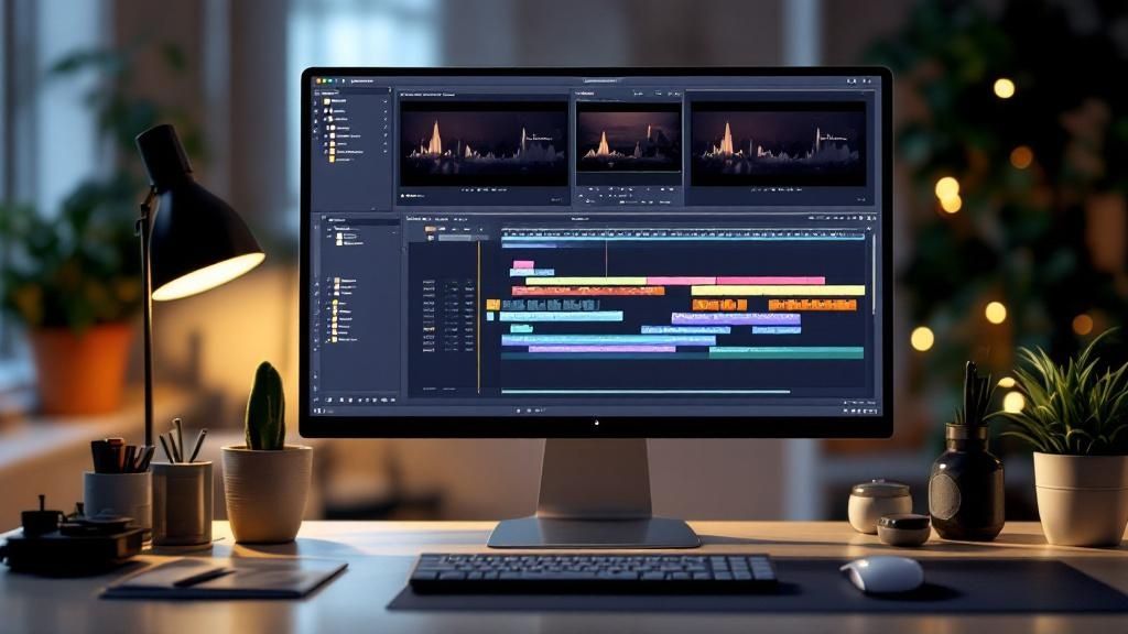 A person using a smartphone with a ring light to record a video, illustrating budget-friendly production.