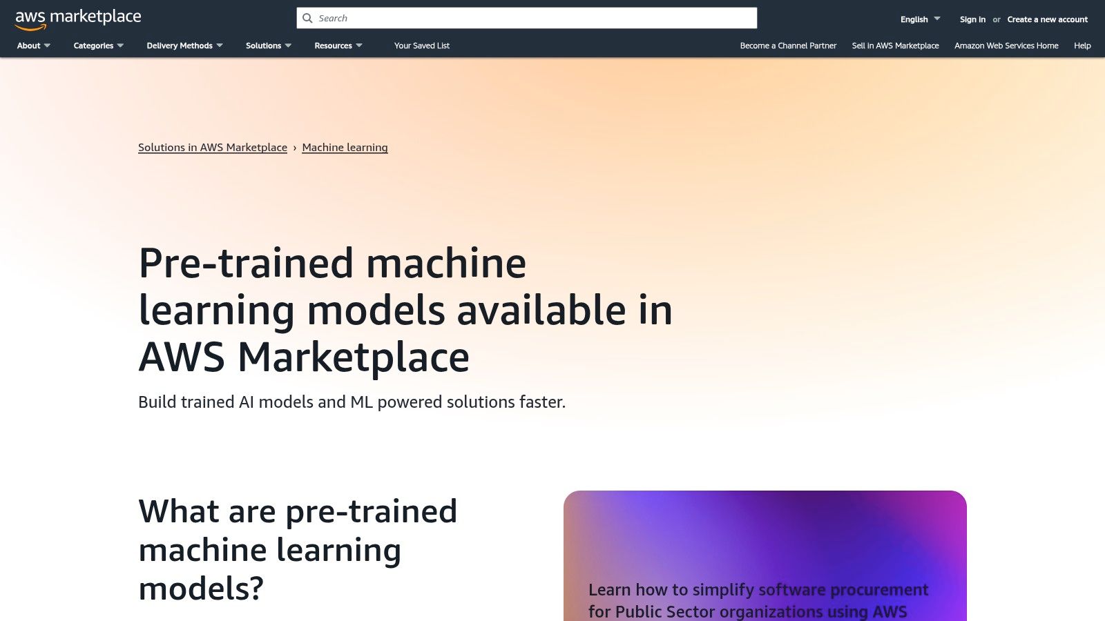 AWS Marketplace (Machine Learning)