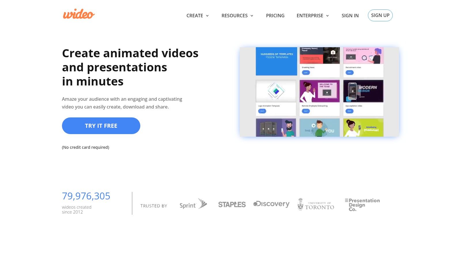 Wideo's user-friendly interface for creating animated videos on a Chromebook.