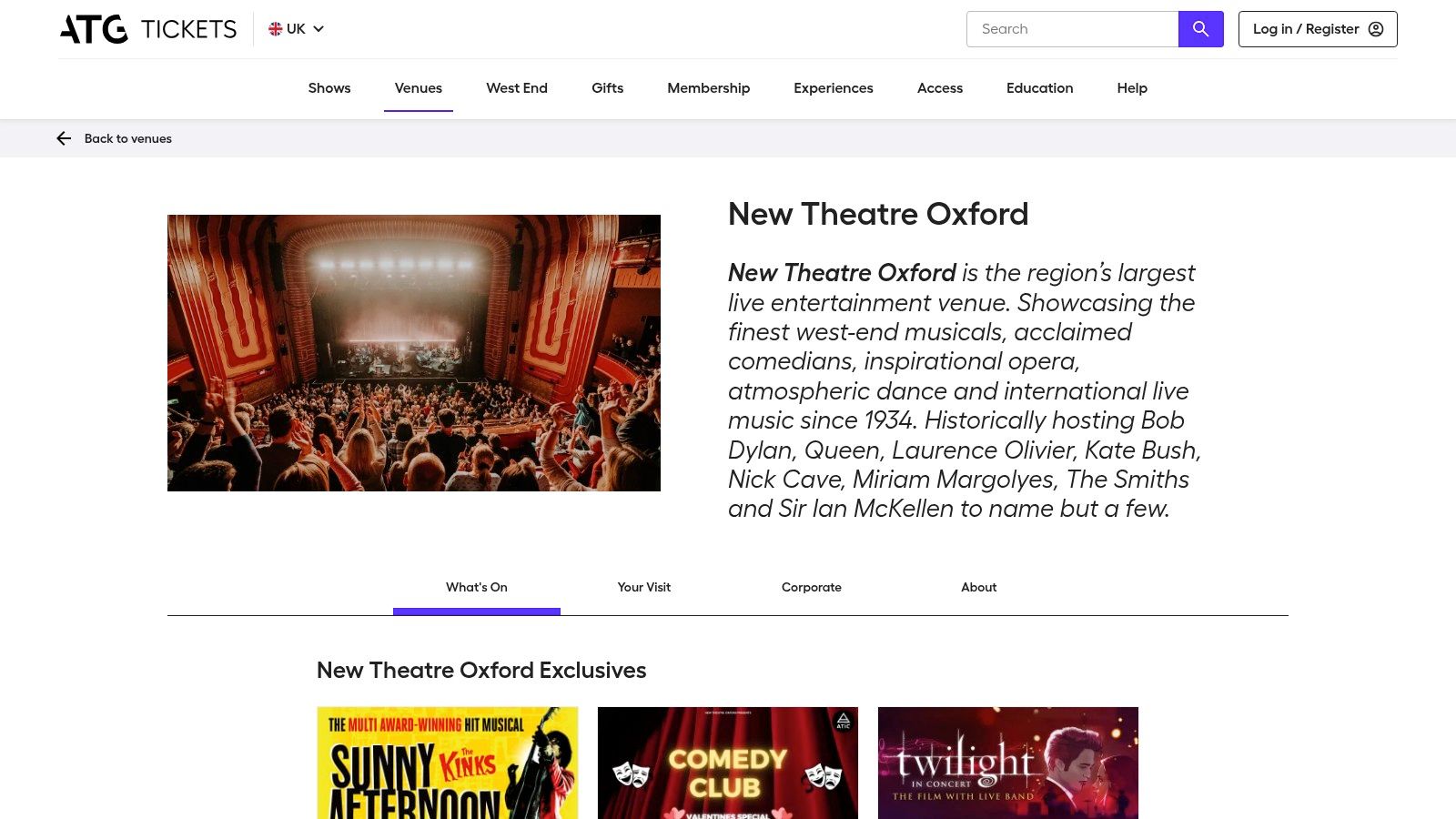 New Theatre Oxford (ATG Tickets)