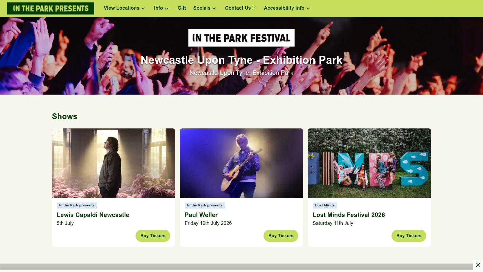 In The Park Festival – Newcastle