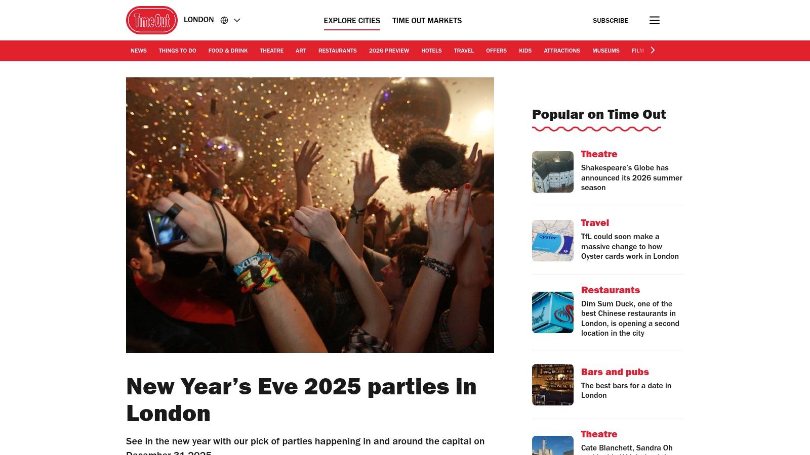 Time Out London (editorial picks: parties, clubs, things to do)