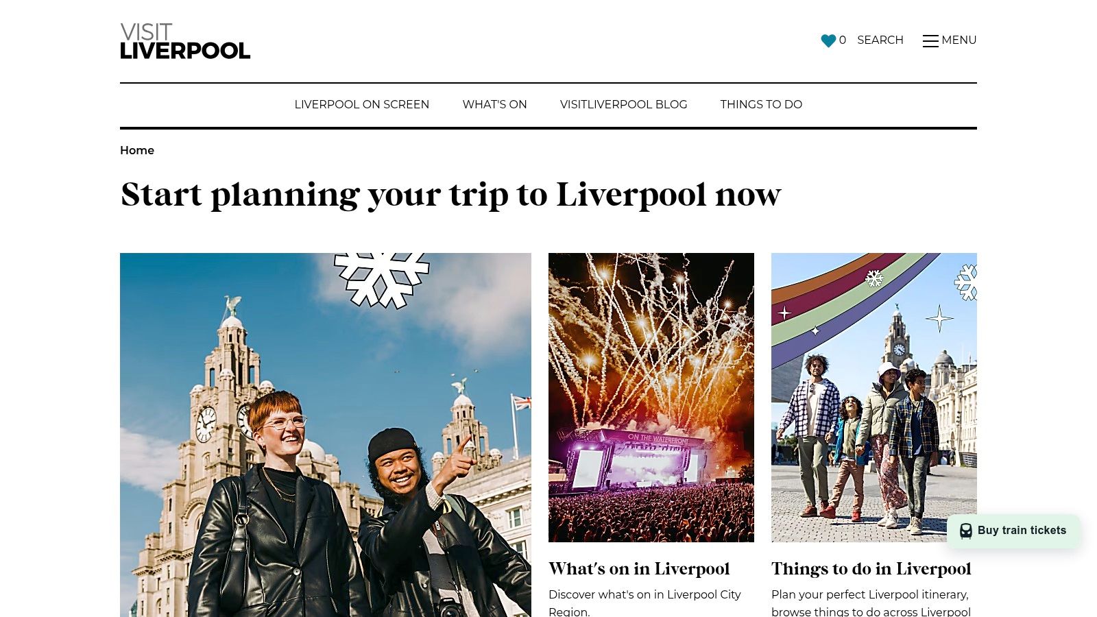 VisitLiverpool music festival website homepage