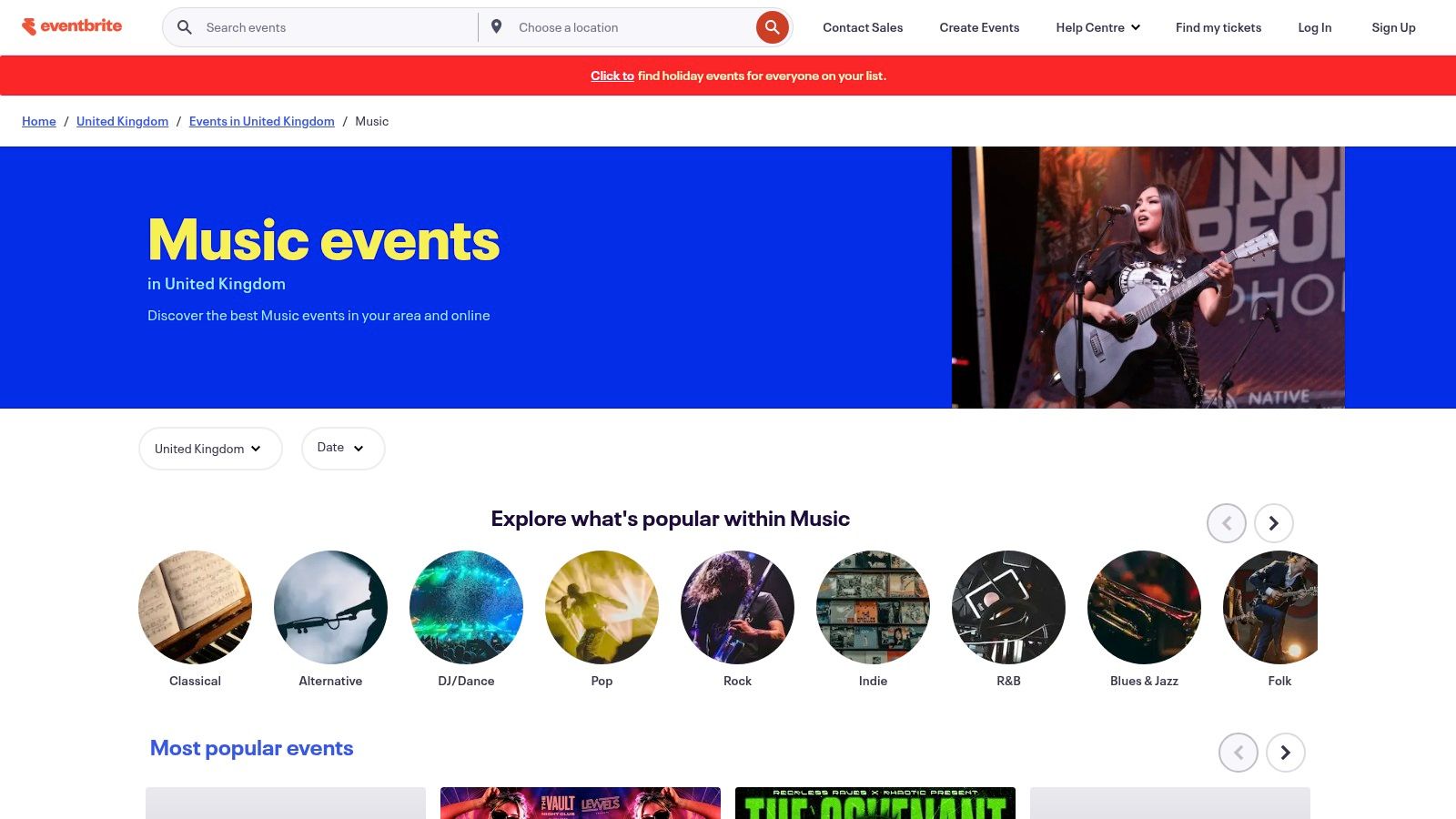 Eventbrite (UK music section)