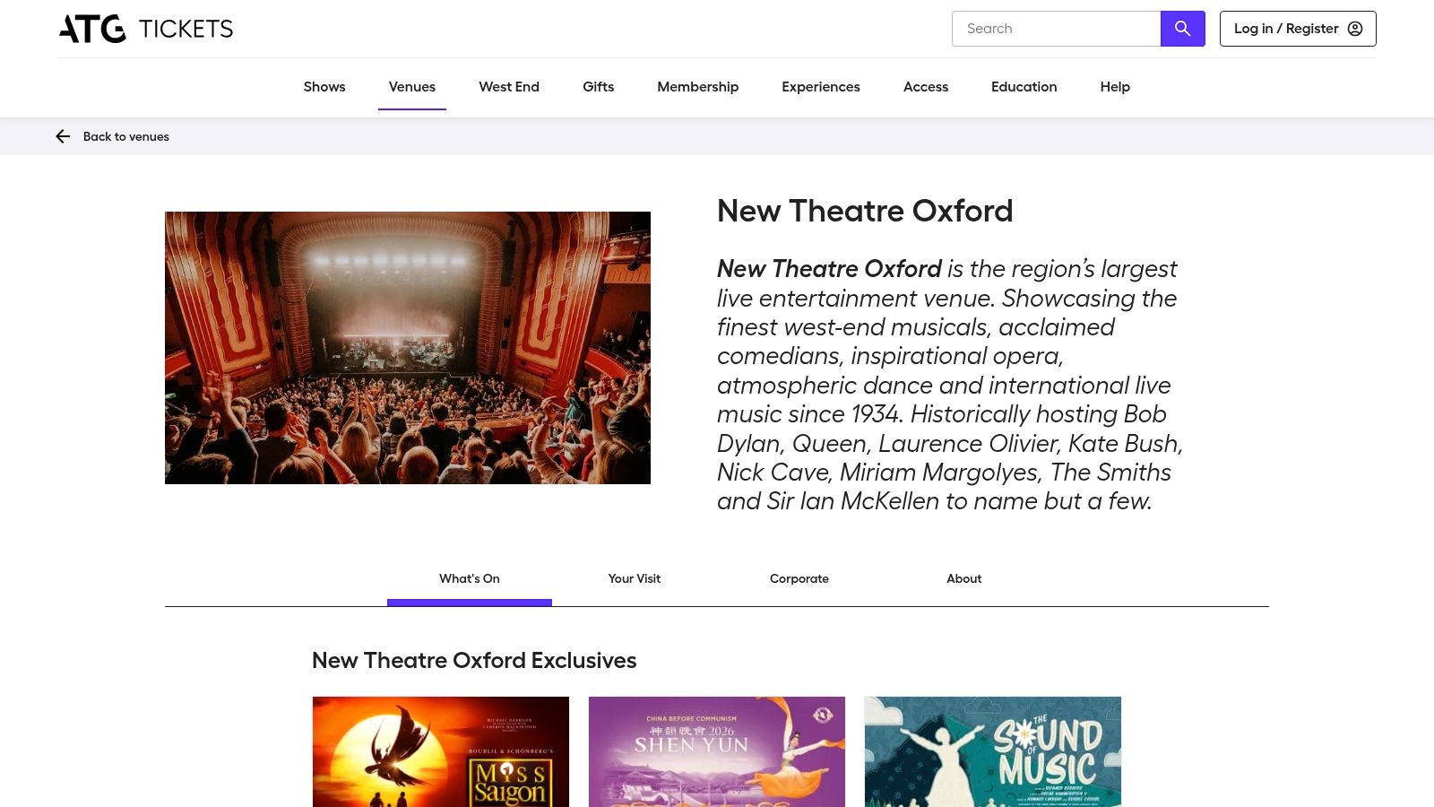 New Theatre Oxford (ATG Tickets)