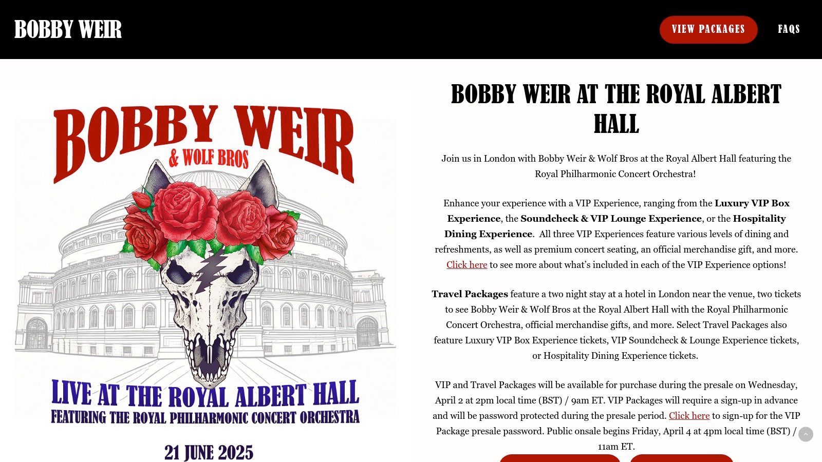 100x Hospitality (Royal Albert Hall VIP packages)