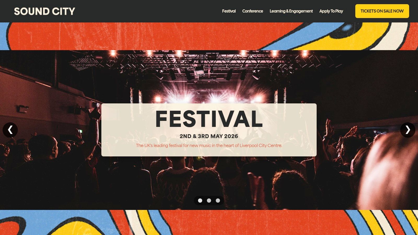 Liverpool Sound City official website homepage
