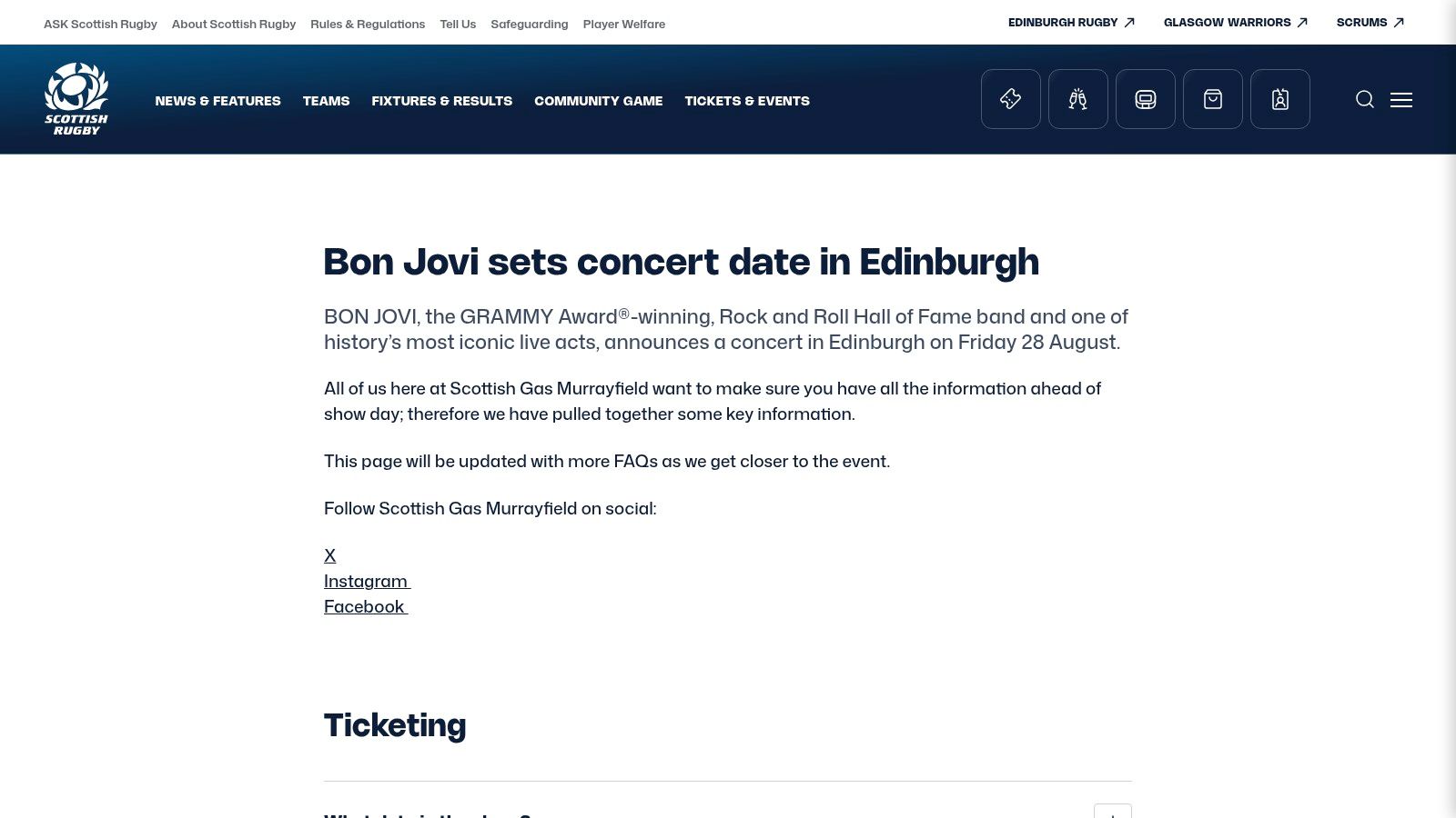 Scottish Rugby / Murrayfield (Edinburgh venue page)