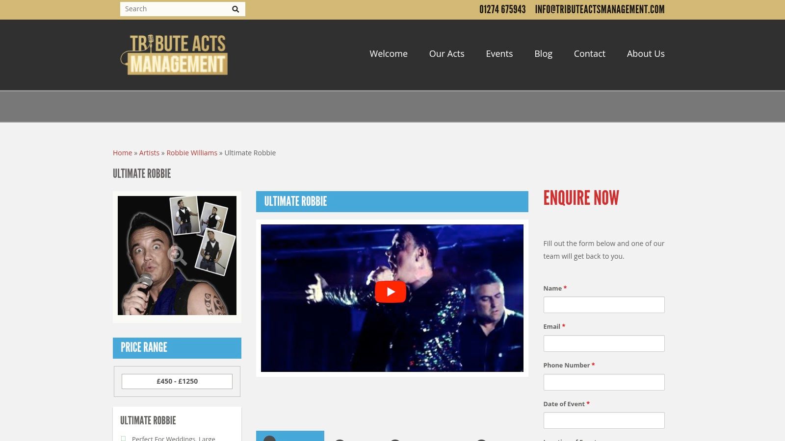 Tribute Acts Management