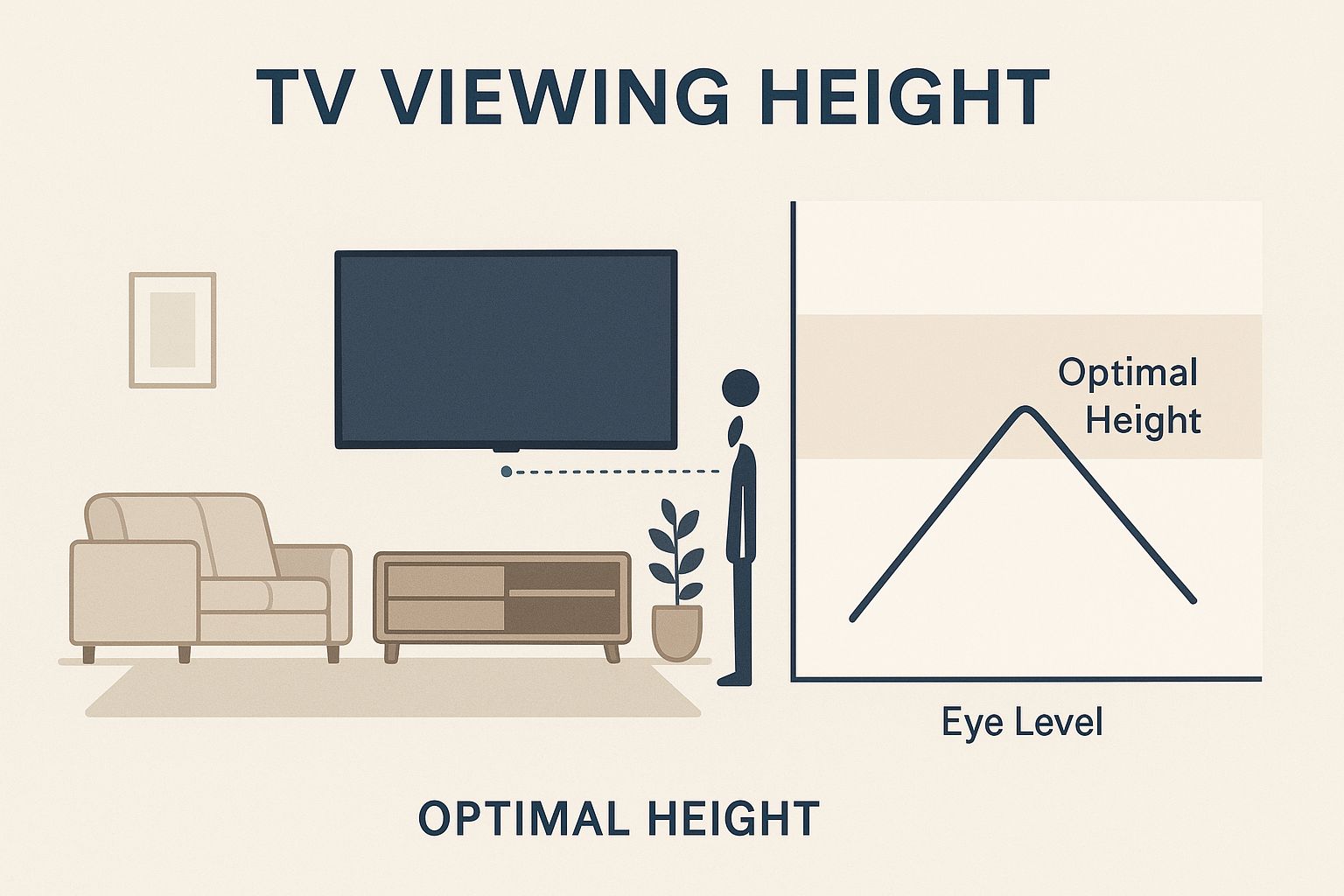 Infographic about best height for tv wall mount