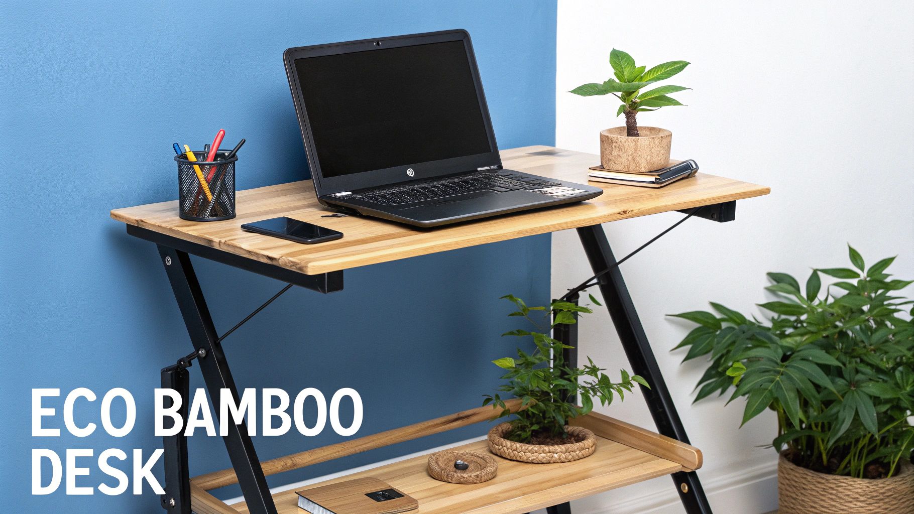 Jarvis Bamboo Standing Desk Converter by Fully