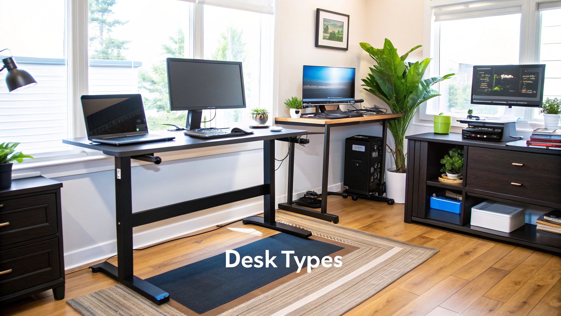 Someone assembling a standing desk