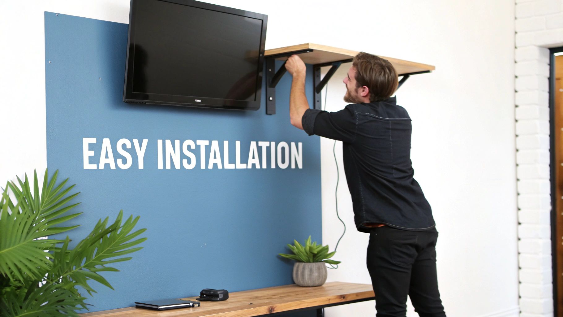 Wall-mounted standing desk
