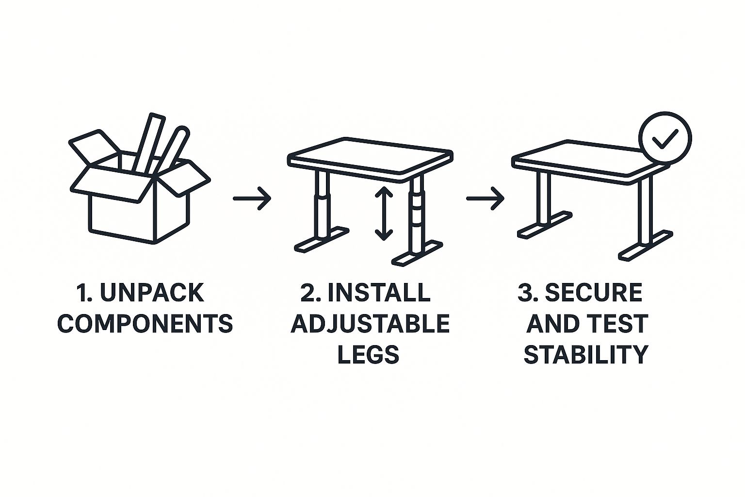 Infographic about convert desk to standing desk