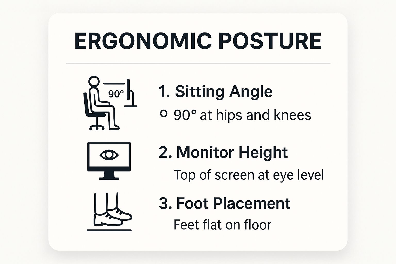 Infographic about ergonomic workstation setup