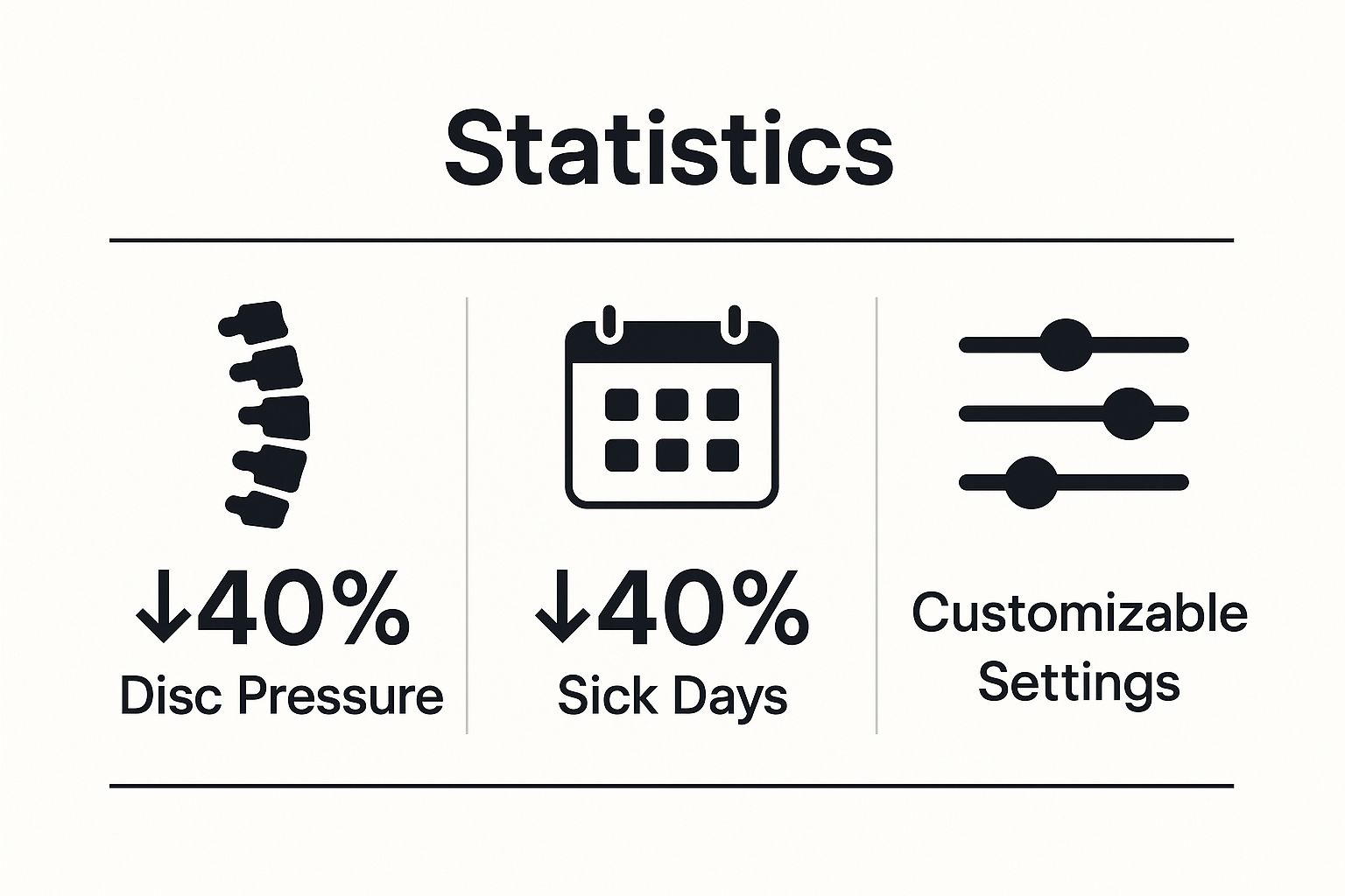 Infographic showing key data about Ergonomic Office Chair with Lumbar Support