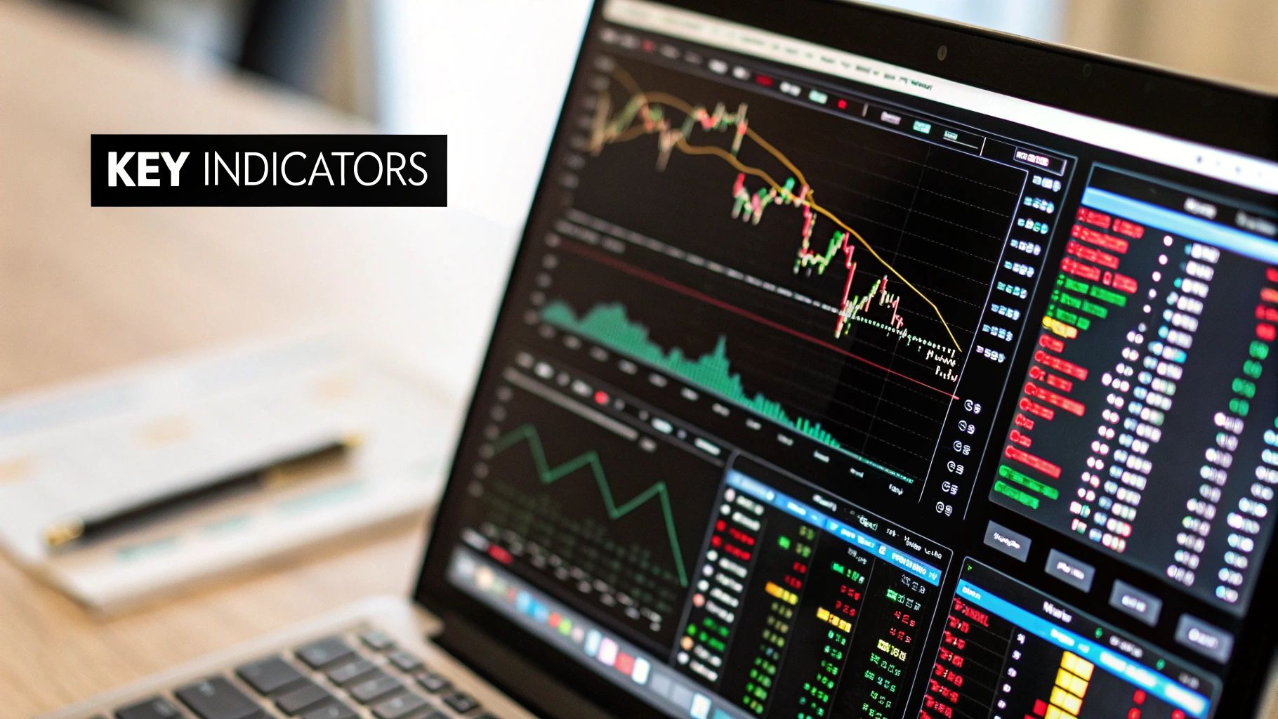 A graph showing steady, long-term market growth with minor dips and peaks along the way.