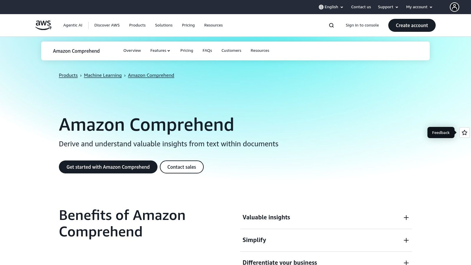 Amazon Web Services – Amazon Comprehend