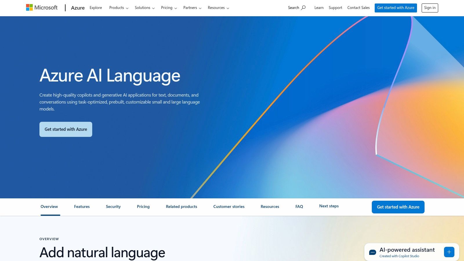 Microsoft Azure – AI Language (Text Analytics)