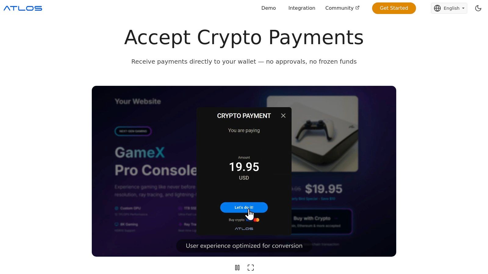 ATLOS Crypto Payment Gateway