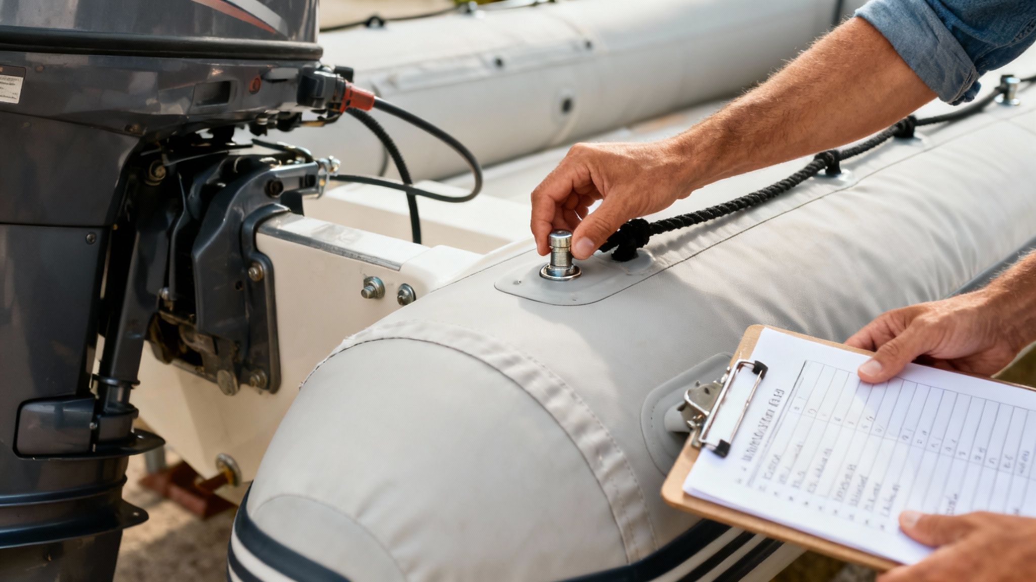 A family smiling and enjoying a day on a rigid inflatable boat.
