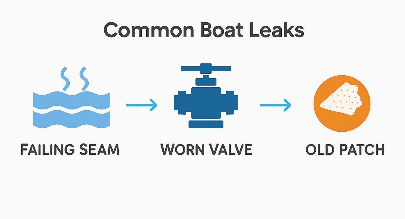 Infographic about inflatable boat repair