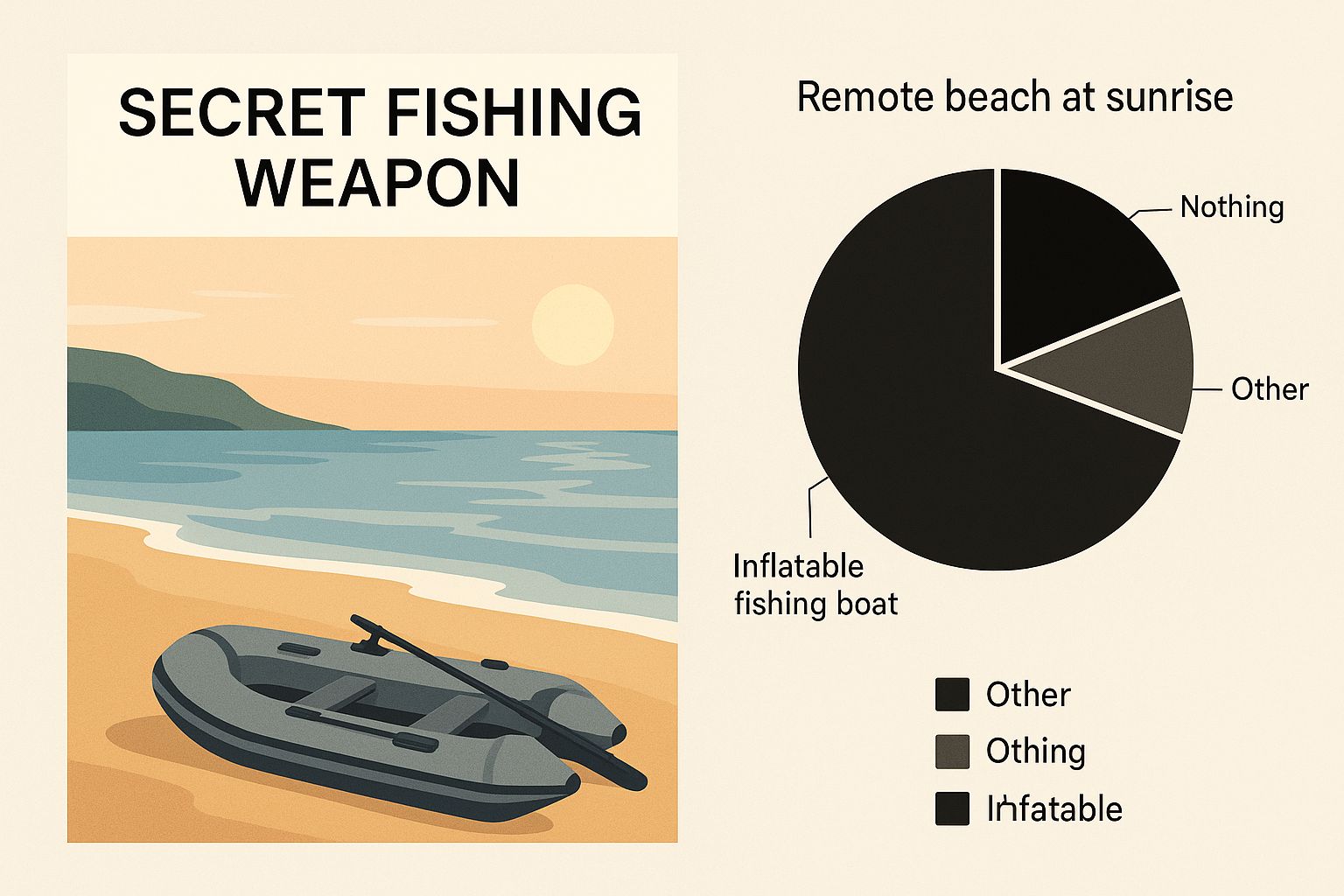 Infographic about fishing inflatable boat