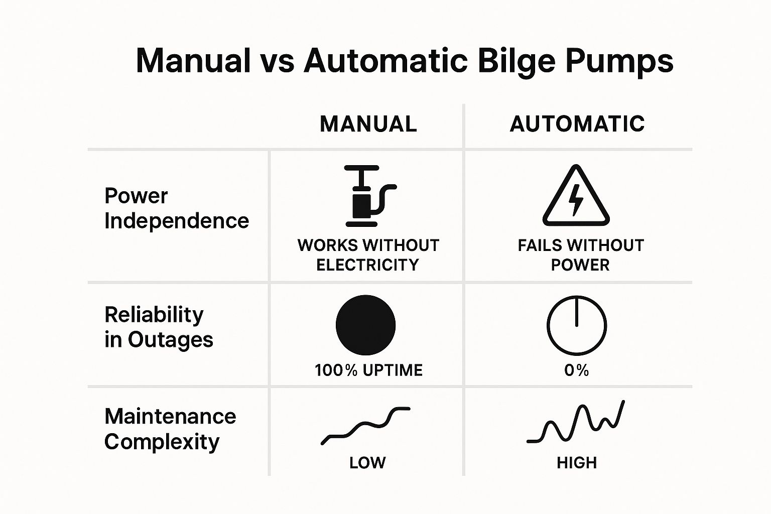 Infographic about manual bilge pumps
