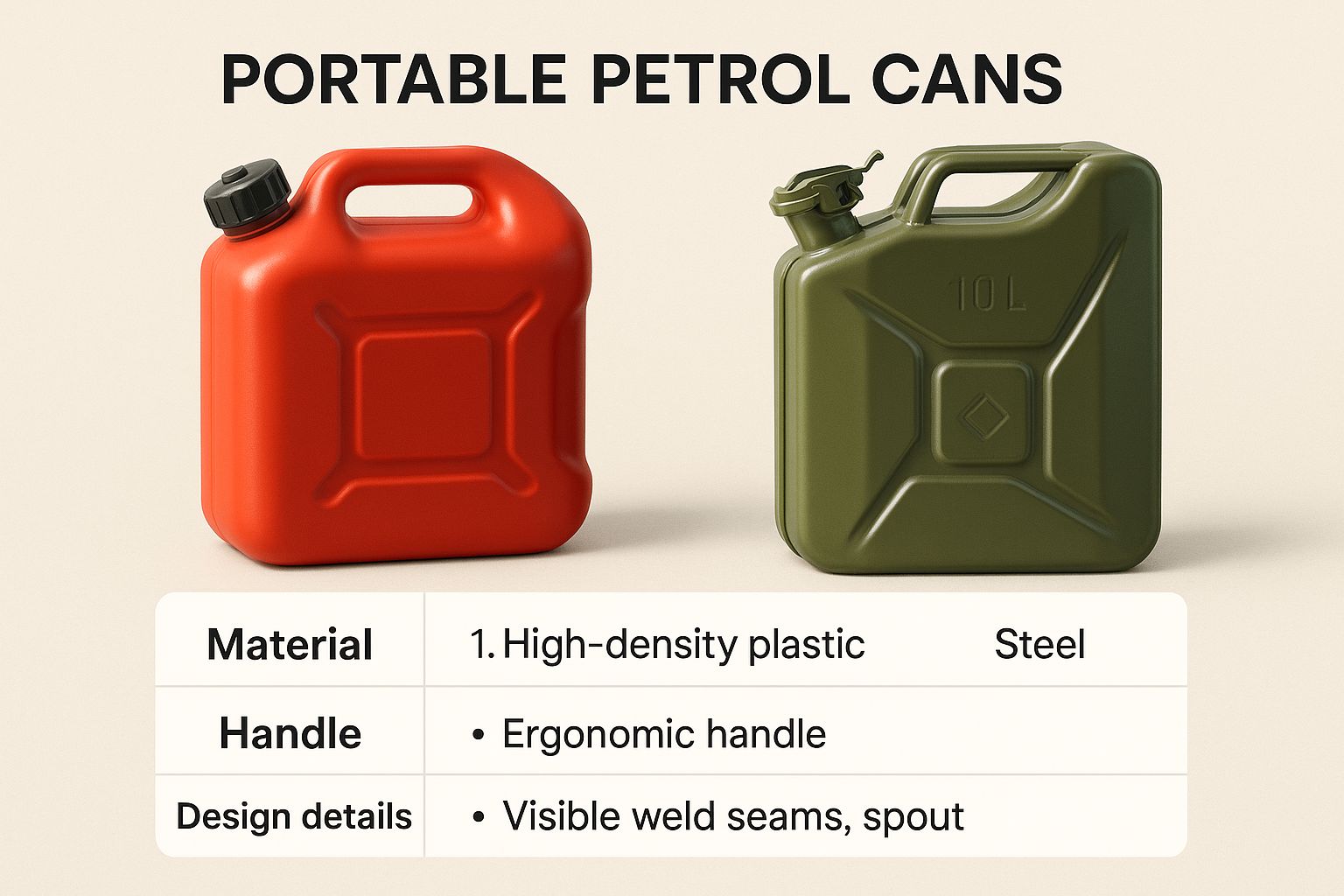 Infographic about portable petrol tanks