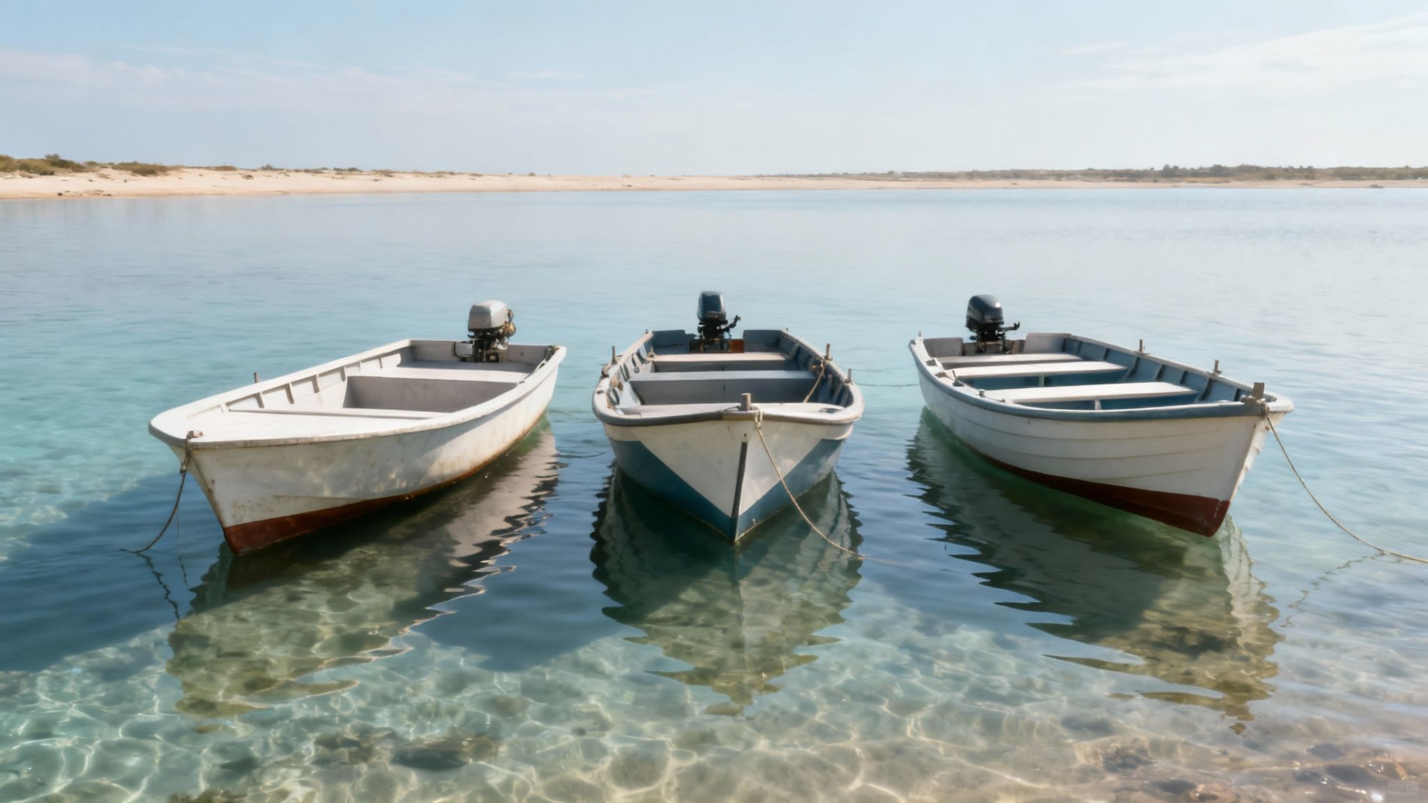 A small fishing boat cutting through the water, showing the shape of its hull.