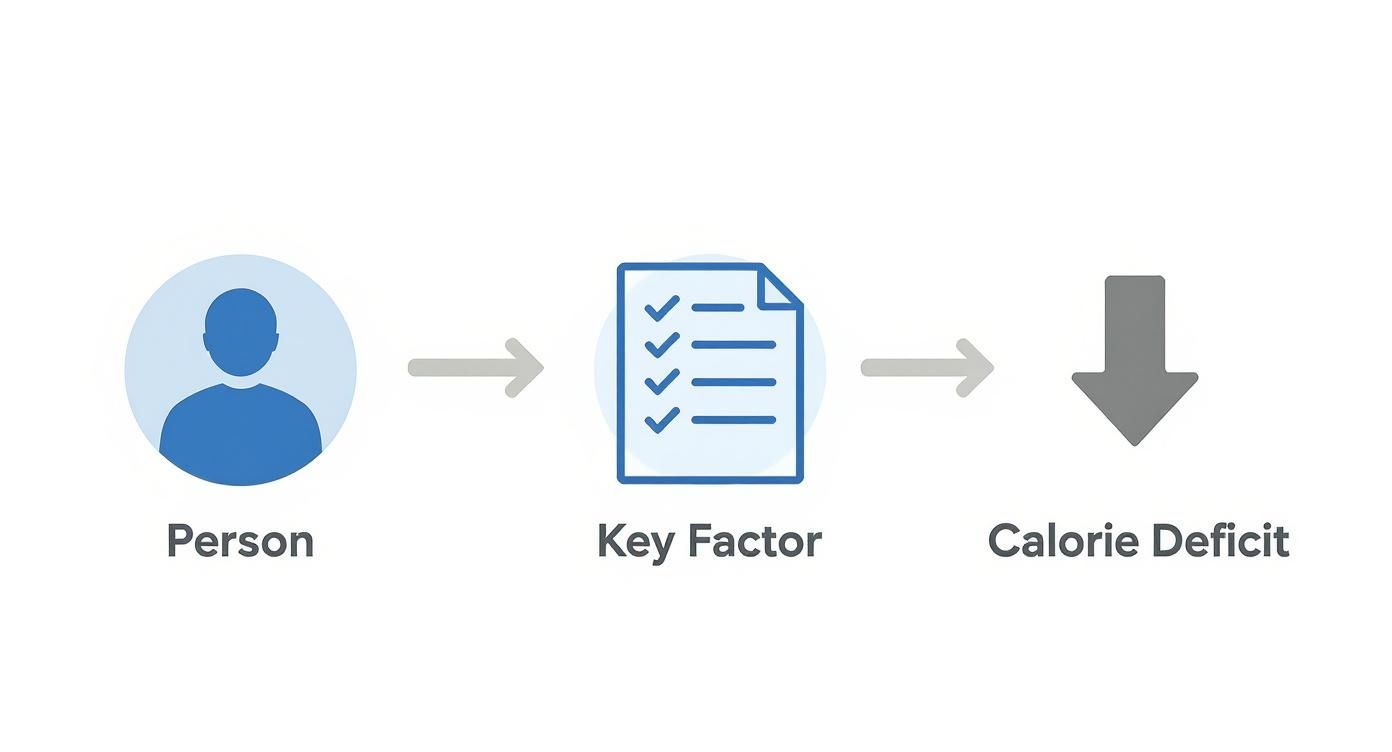 Infographic about how many calories to lose weight