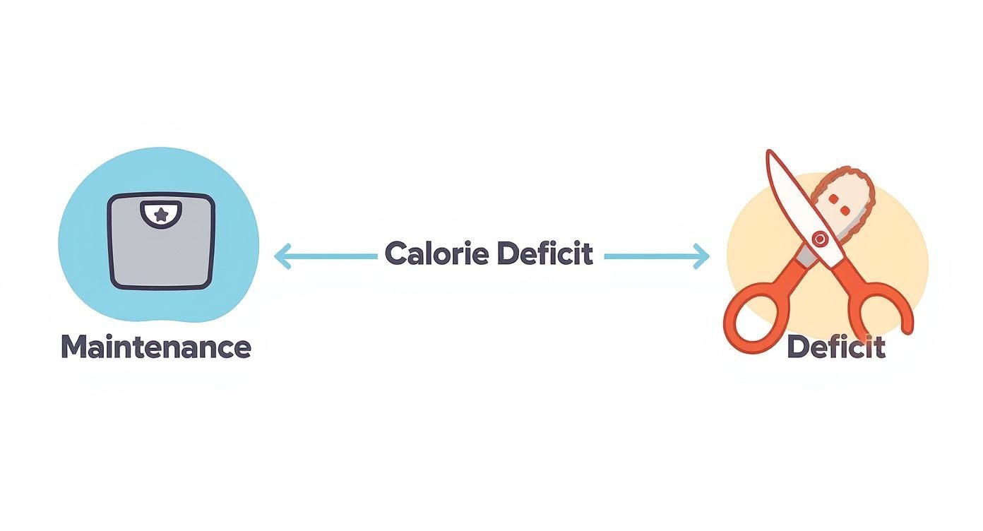 Infographic about how to calculate macros for weight loss