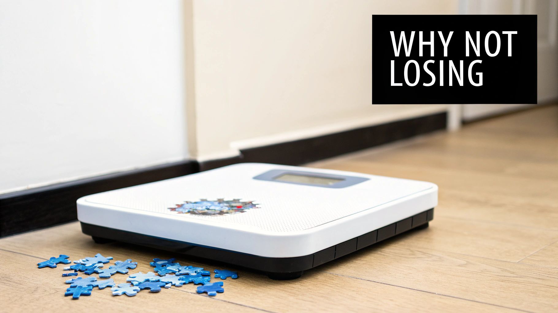 A person looking frustrated while standing on a bathroom scale.