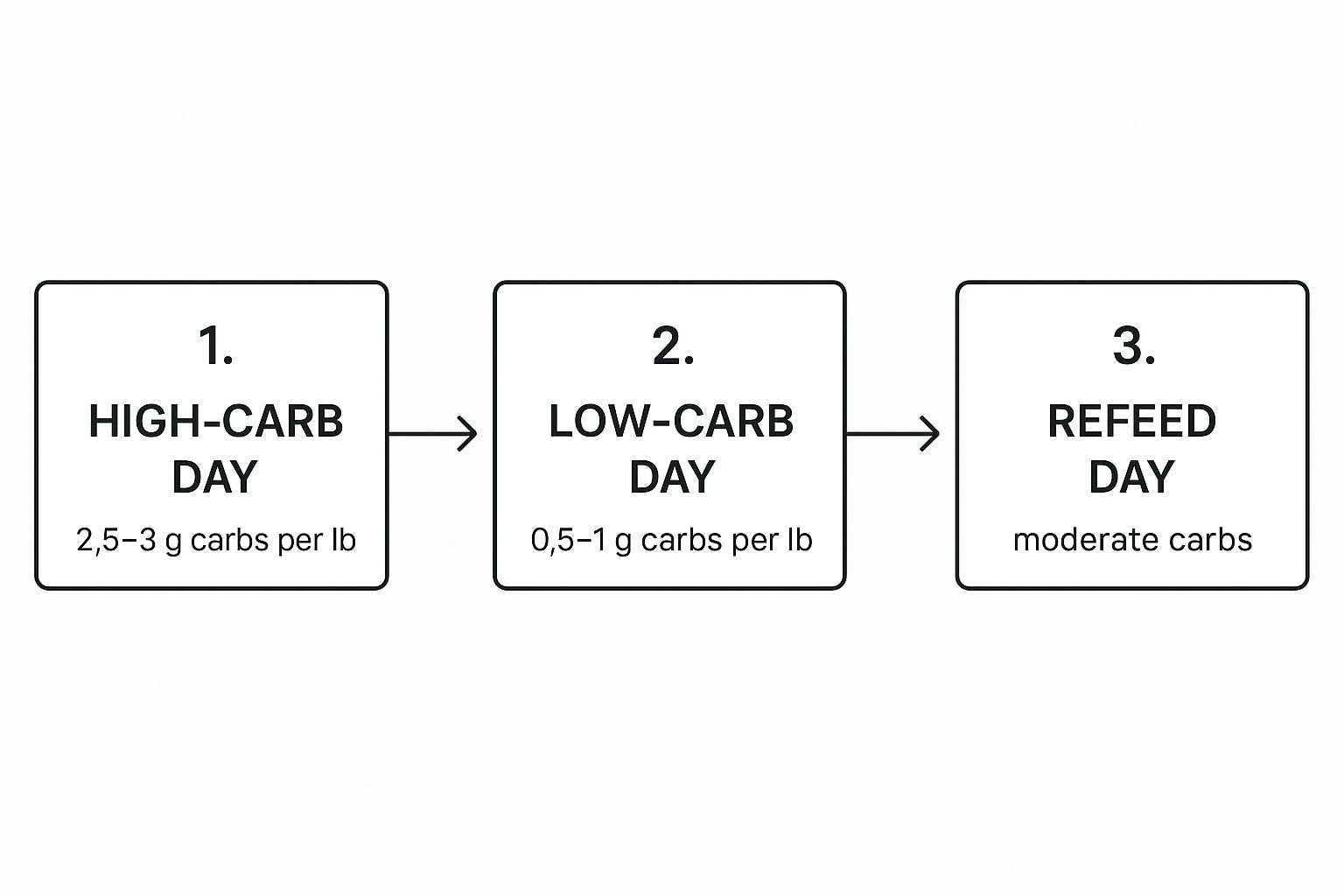 Infographic about carb cycling for fat loss