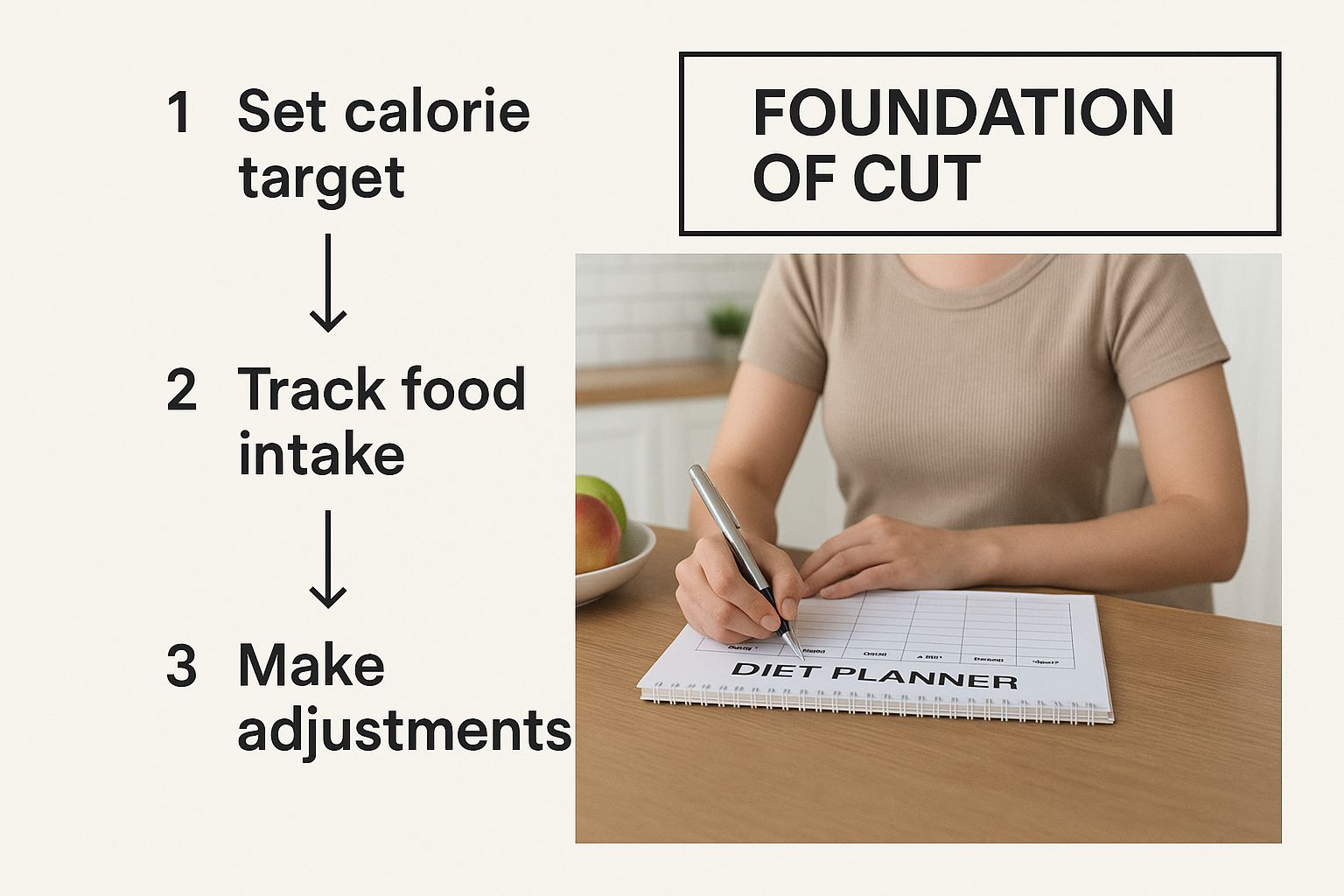 Infographic about cutting diet meal plan