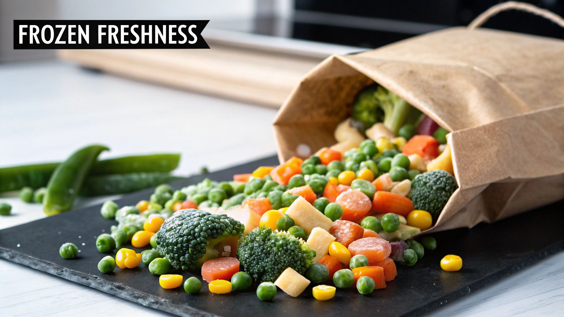 Infographic showing key data about Frozen Vegetables
