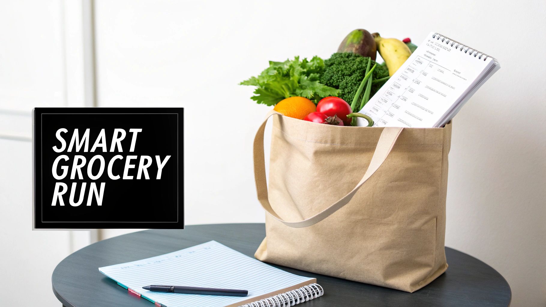 A person pushing a grocery cart filled with fresh vegetables and other healthy foods