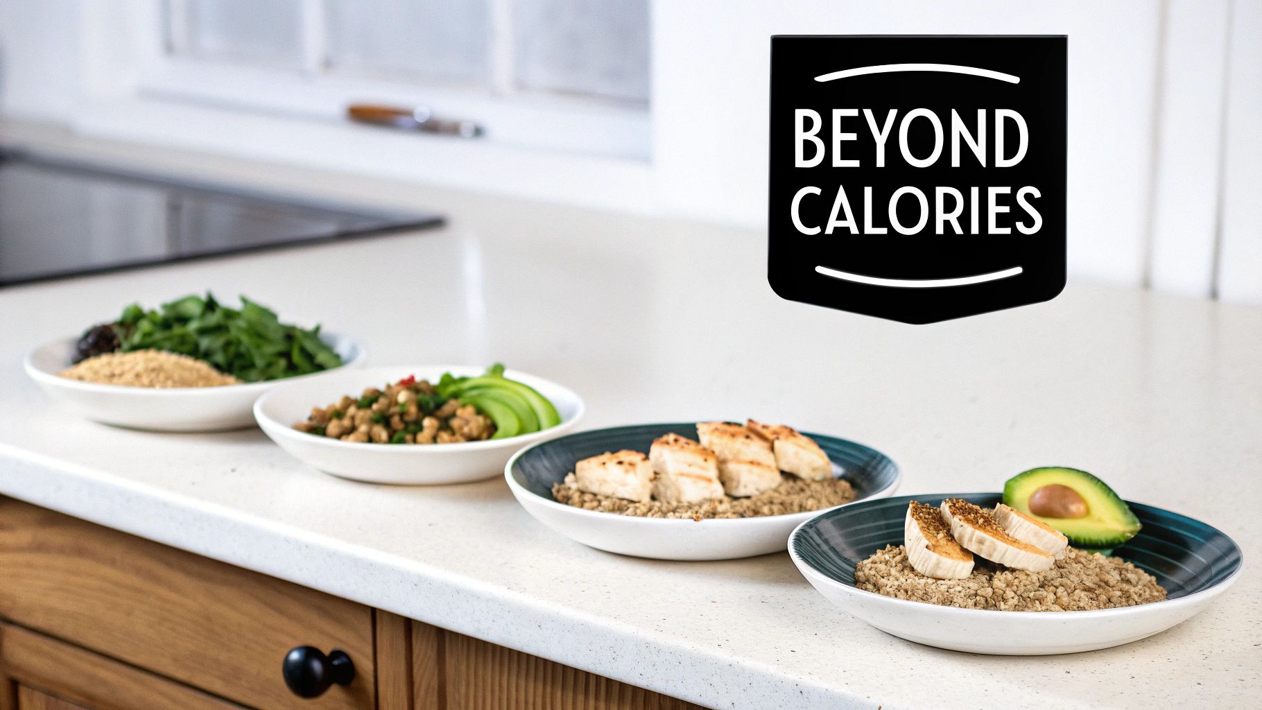 A healthy plate of food showing a balance of protein, carbs, and fats.