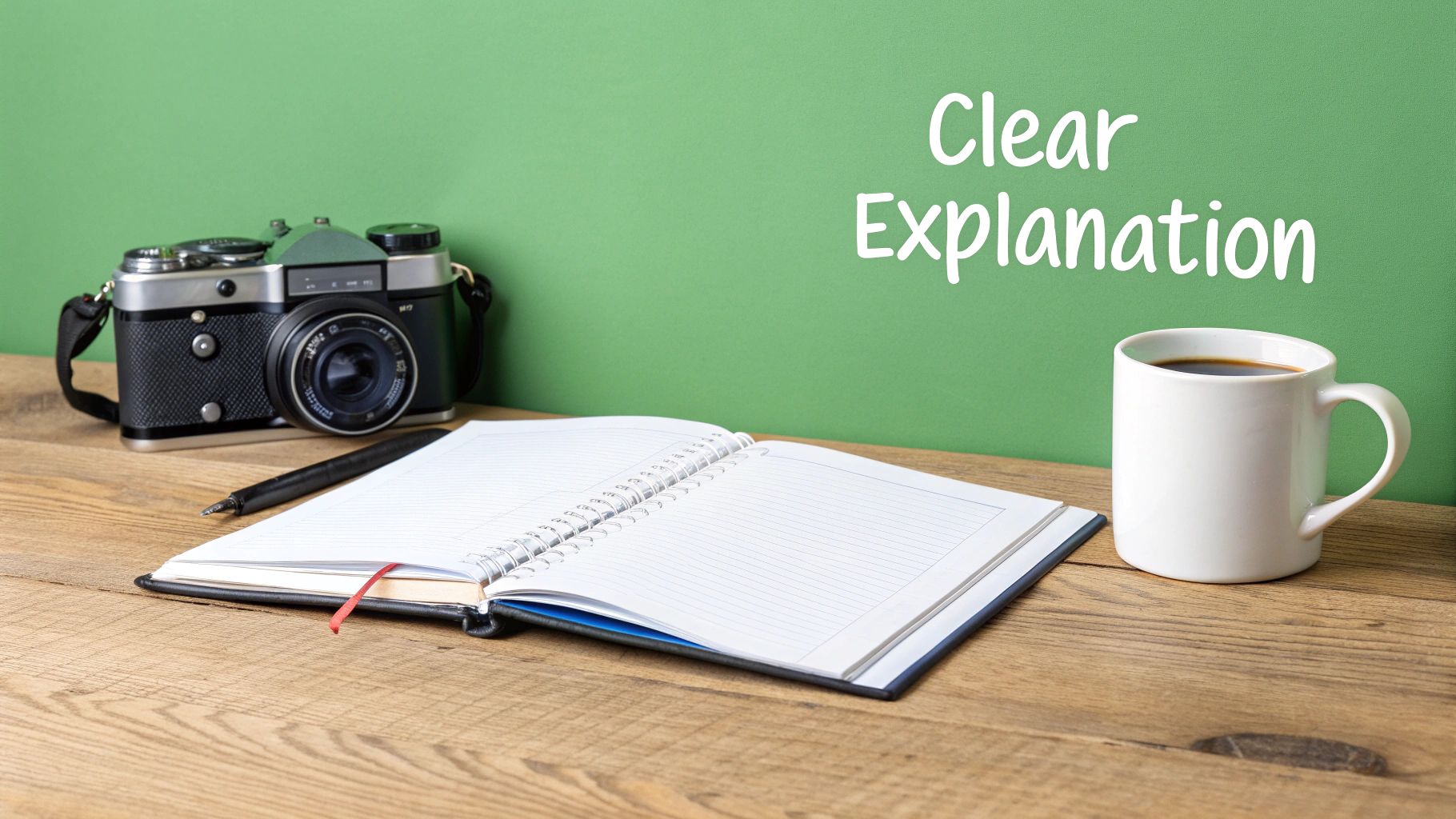 A person writing in a notebook, symbolizing the clear and organized nature of expository writing.