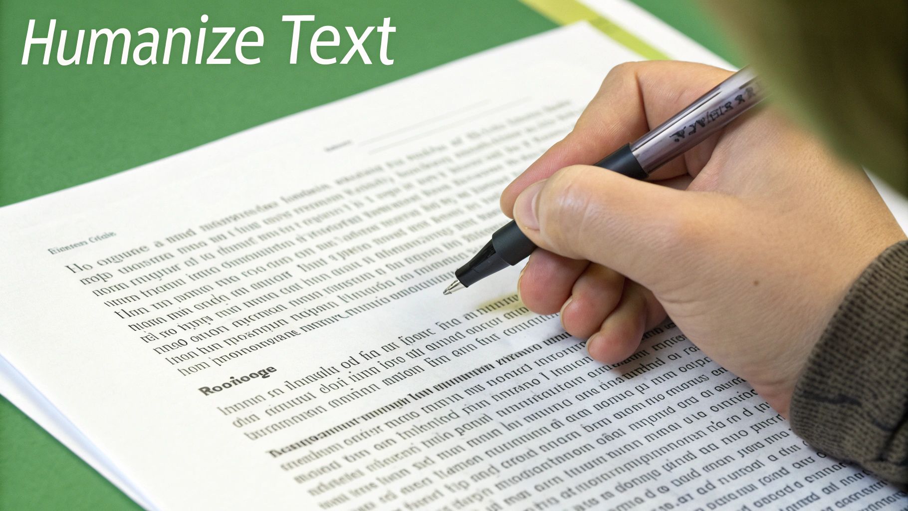 A person editing text on a laptop, illustrating the process of humanizing AI content.