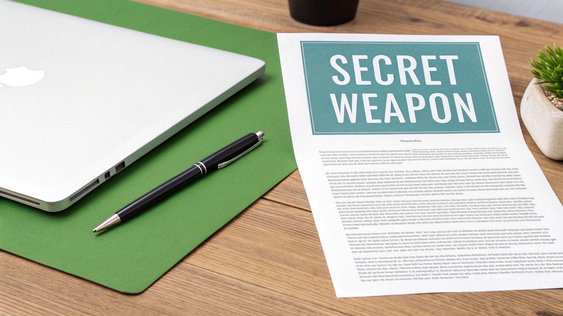 A person thoughtfully writing a cover letter at a desk, surrounded by notes and a laptop.