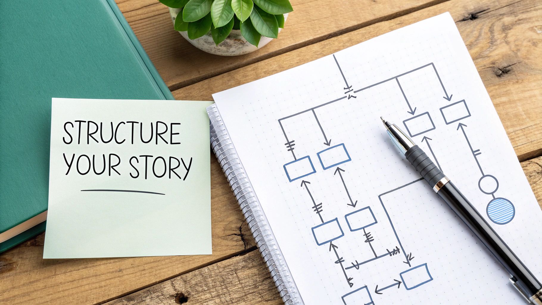 A student outlining their personal statement with sticky notes on a clear board, organizing their thoughts visually.