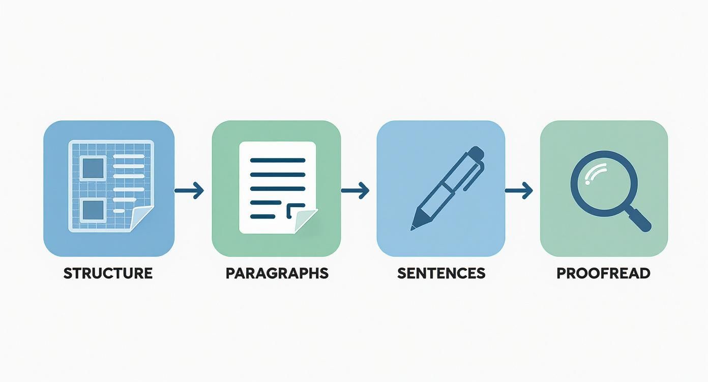 Infographic about how to revise an essay
