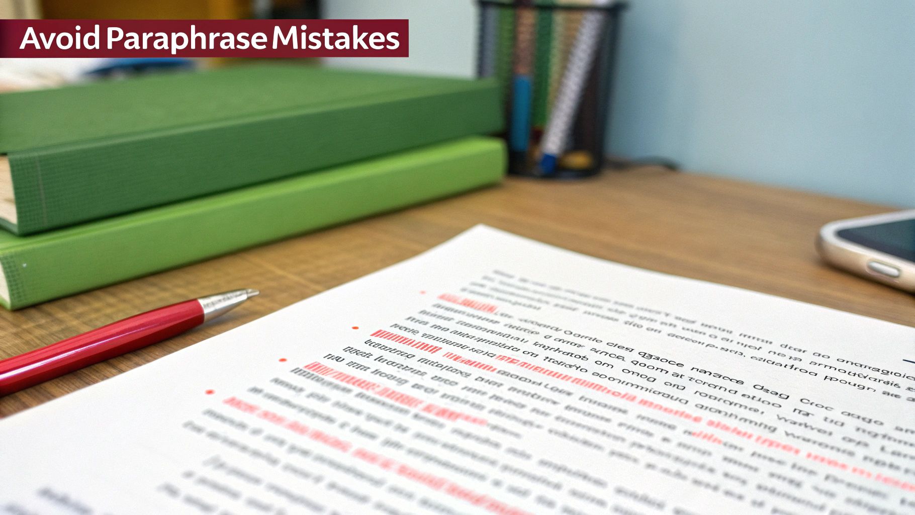 A visual showing a 'Do Not Enter' sign over a thesaurus, representing the mistake of simply swapping words.