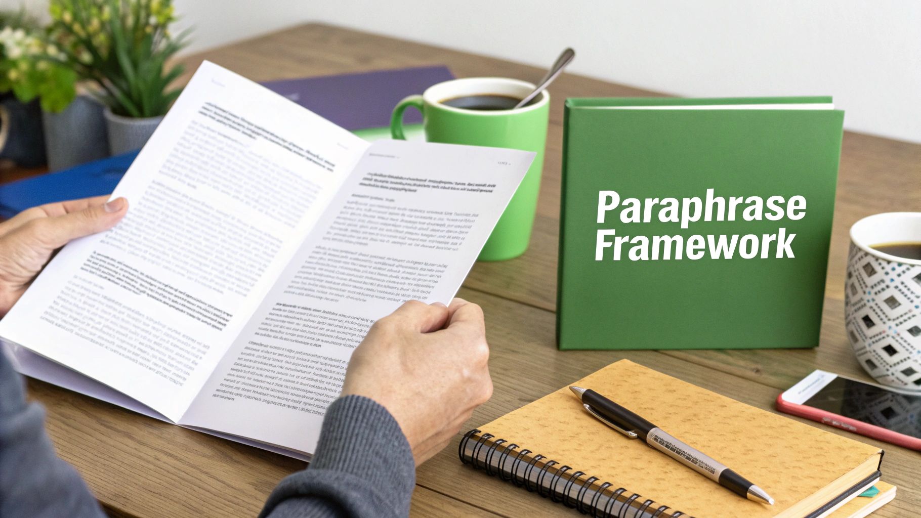 A person highlighting text on a laptop screen, symbolizing the act of identifying key concepts before paraphrasing.