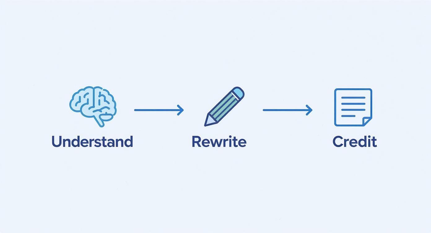 Infographic about how to paraphrase a quote