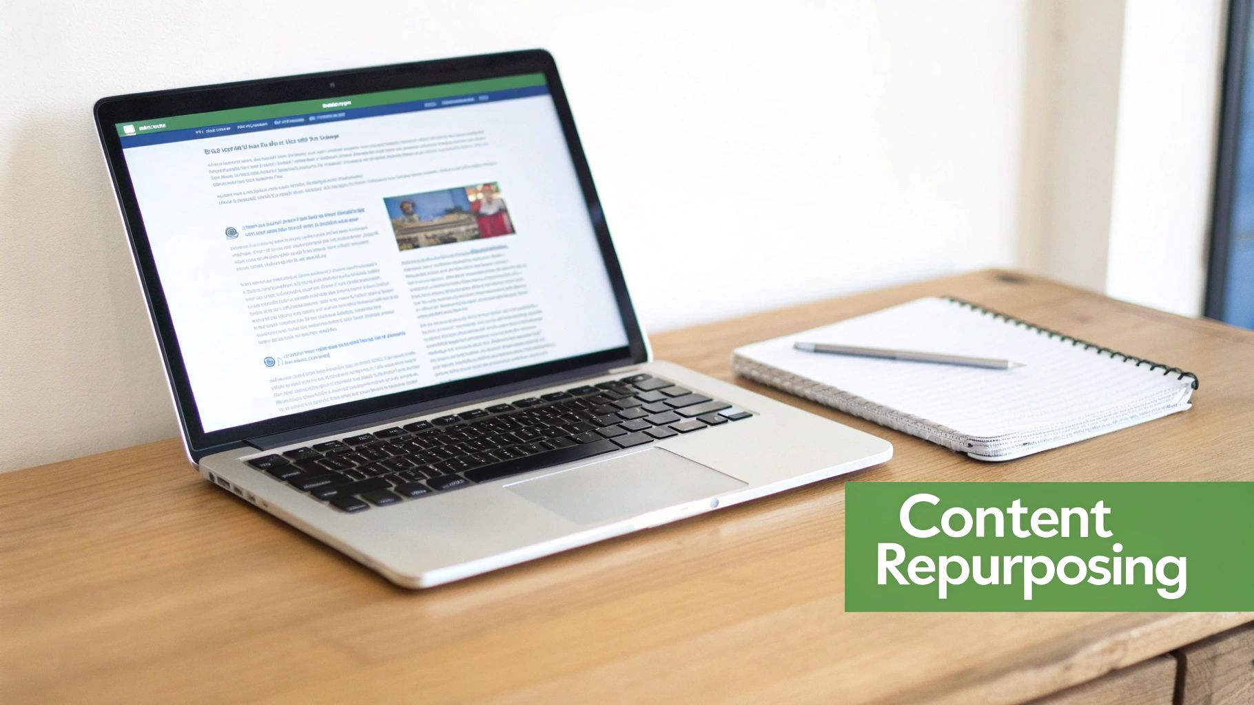 A graphic illustrating various content formats like video, audio, and text branching out from a central idea.