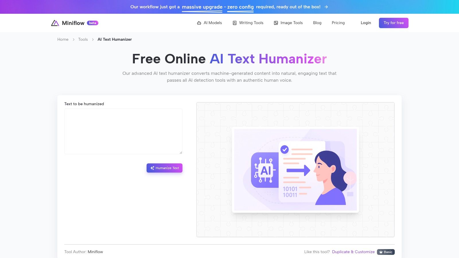 Miniflow's AI Text Humanizer
