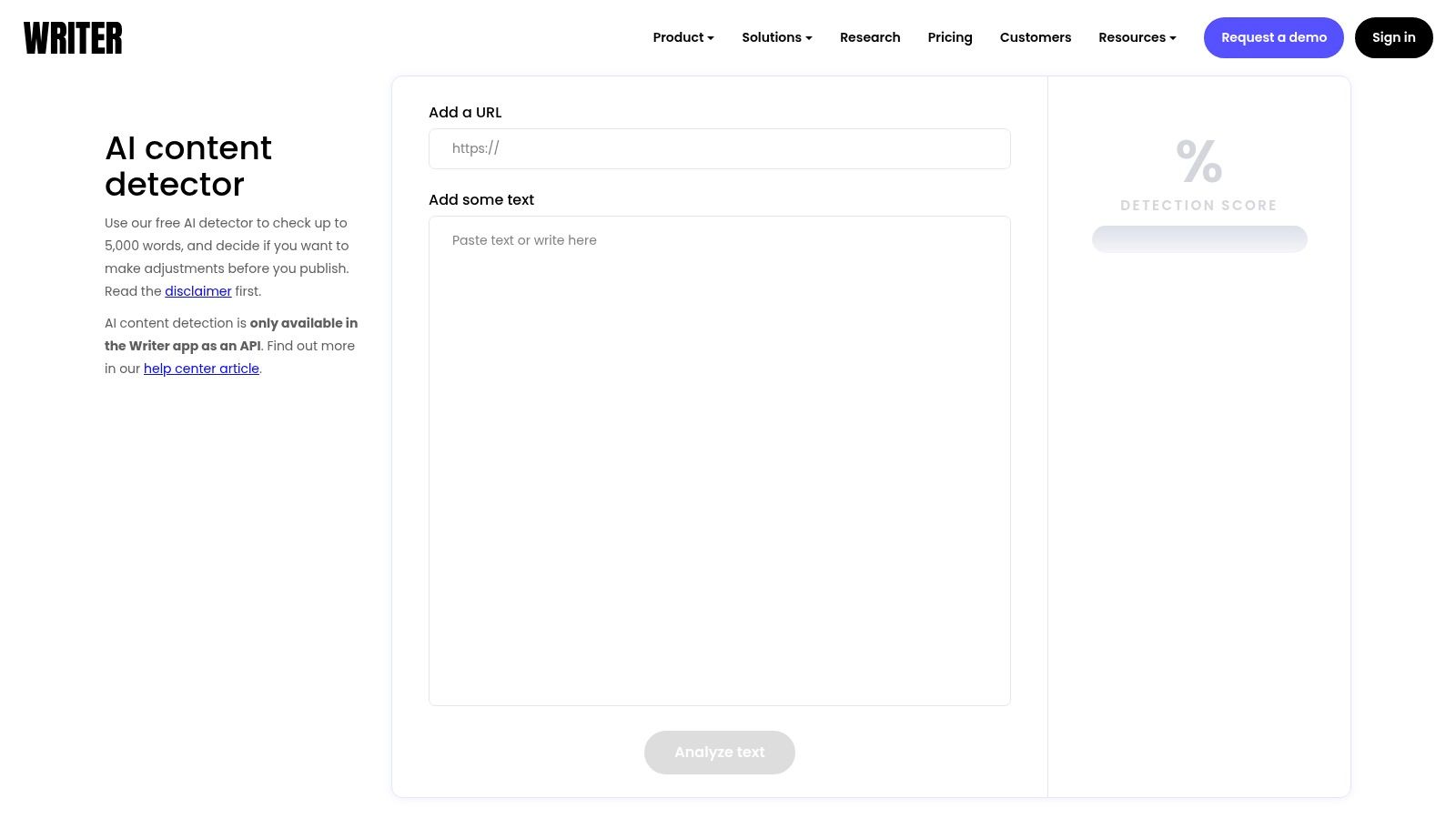 Writer.com AI Content Detector